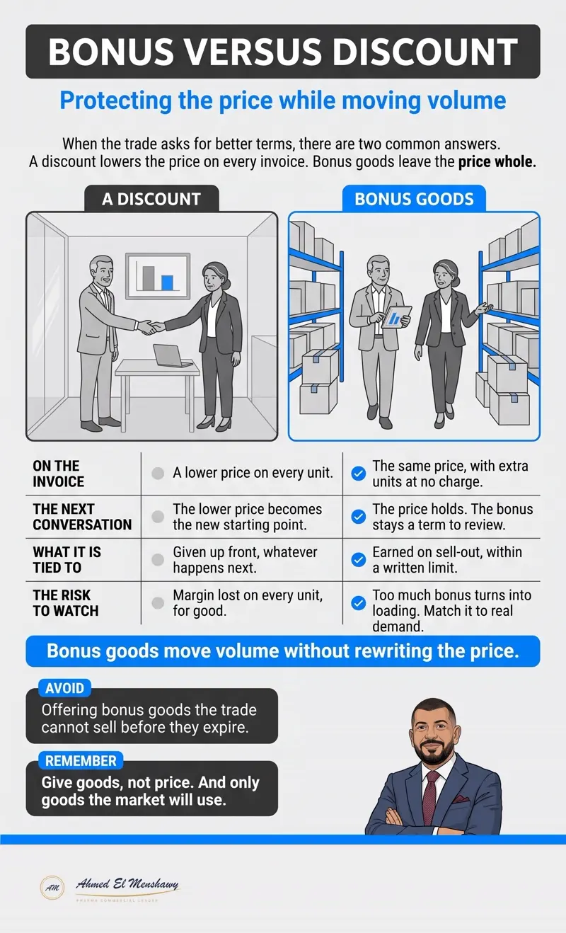 Bonus versus discount: Protecting the price while moving volume