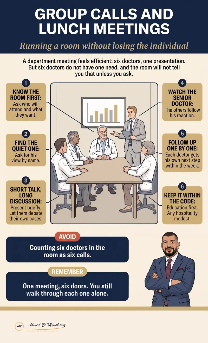 Group calls and lunch meetings: Running a room without losing the individual