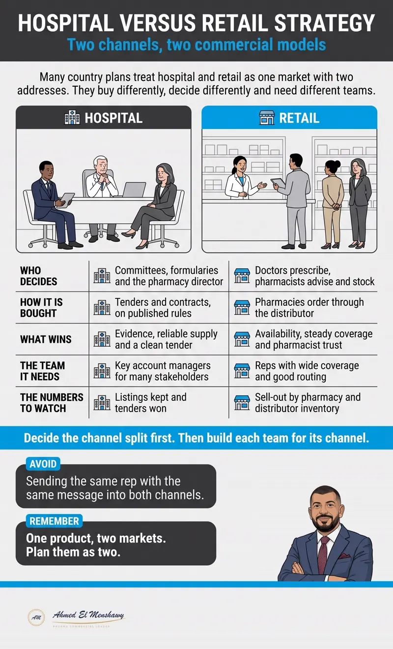 Hospital versus retail strategy: Two channels, two commercial models