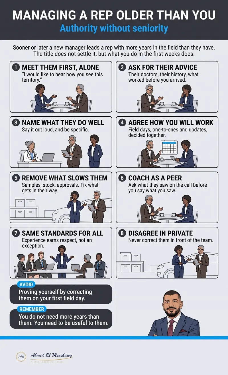 Managing a rep older than you: Authority without seniority
