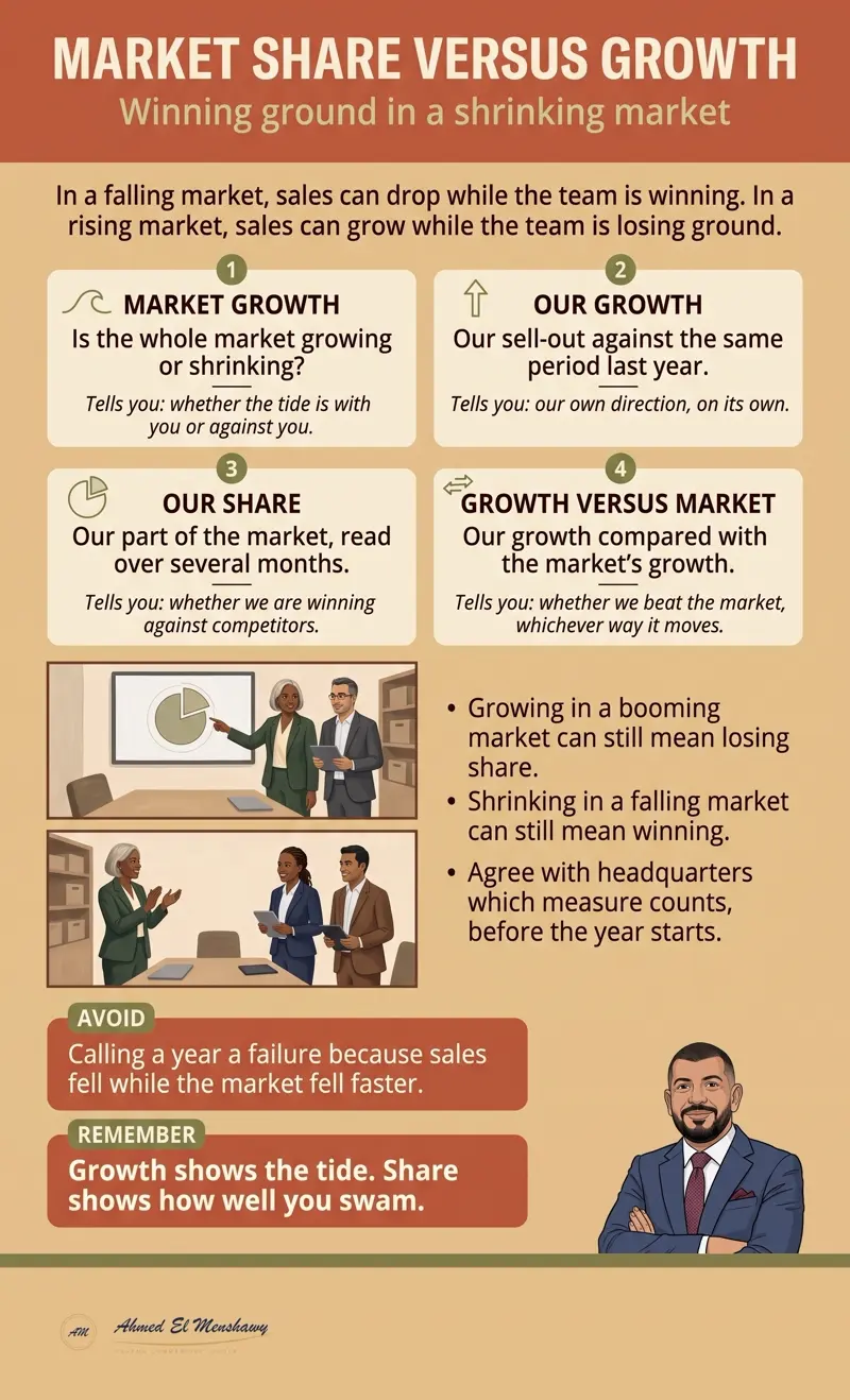 Market share versus growth: Winning ground in a shrinking market