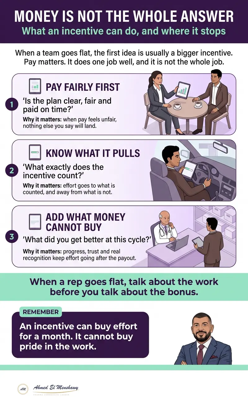 Money is not the whole answer: What an incentive can do, and where it stops