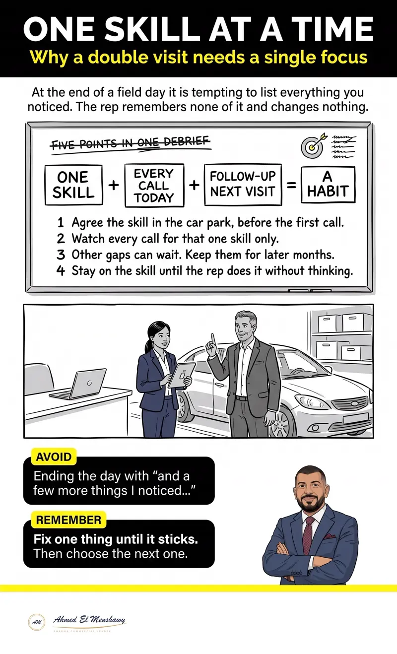 One skill at a time: Why a double visit needs a single focus