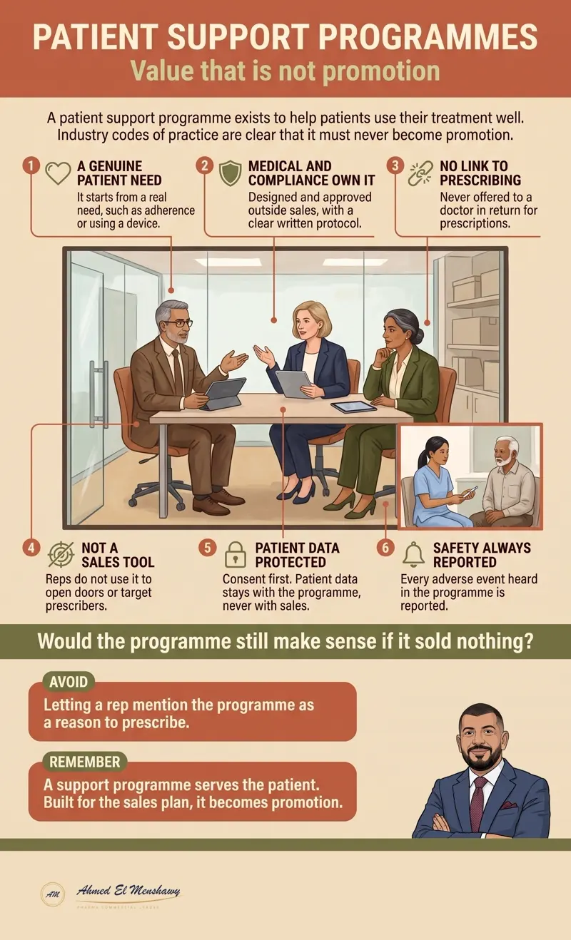 Patient support programmes: Value that is not promotion