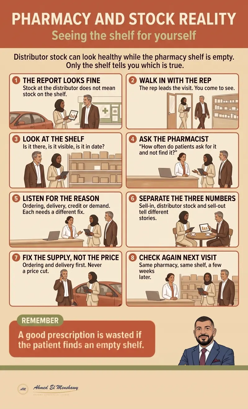 Pharmacy and stock reality: Seeing the shelf for yourself