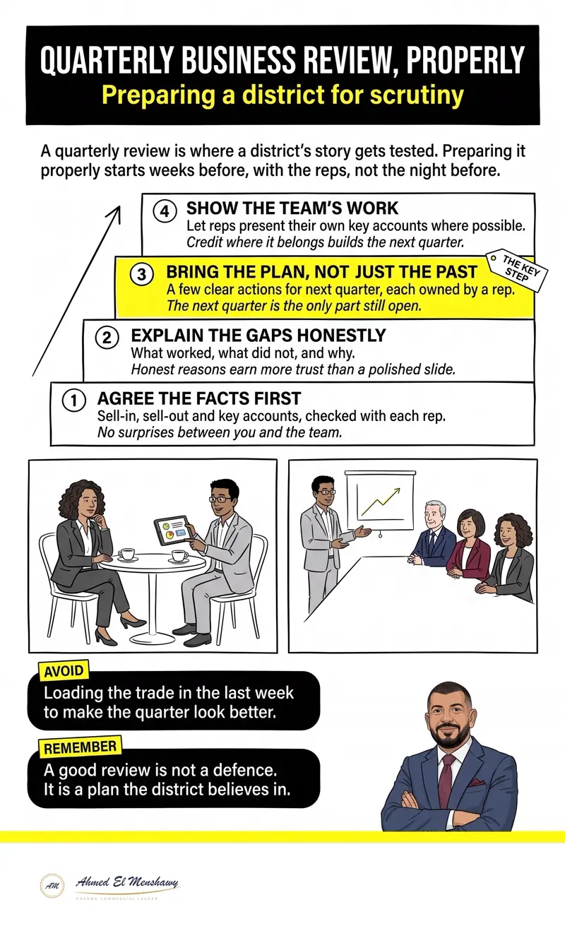 Quarterly business review, properly: Preparing a district for scrutiny