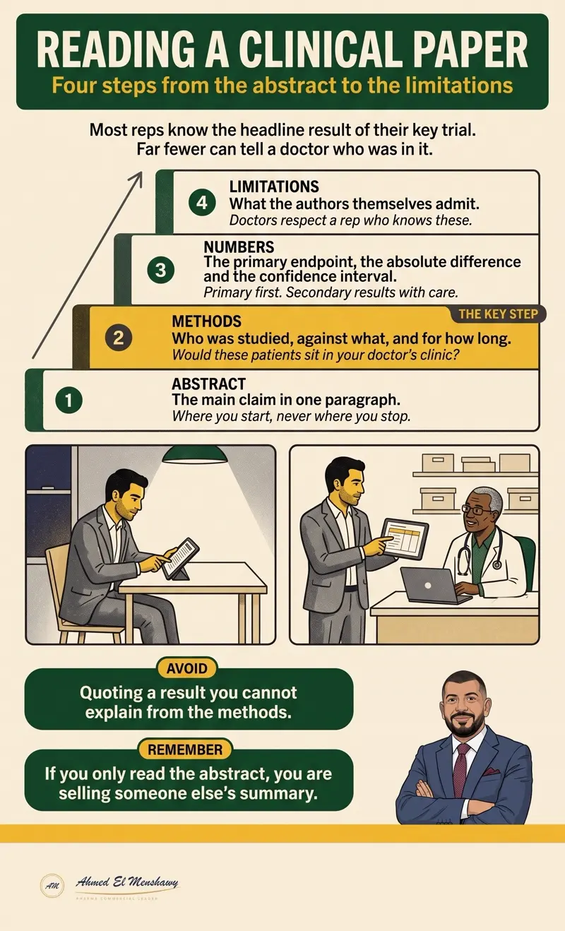 Reading a clinical paper: Four steps from the abstract to the limitations