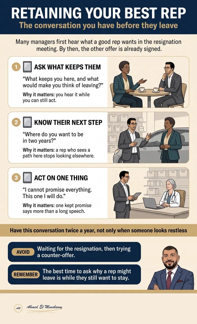 Retaining your best rep: The conversation you have before they leave