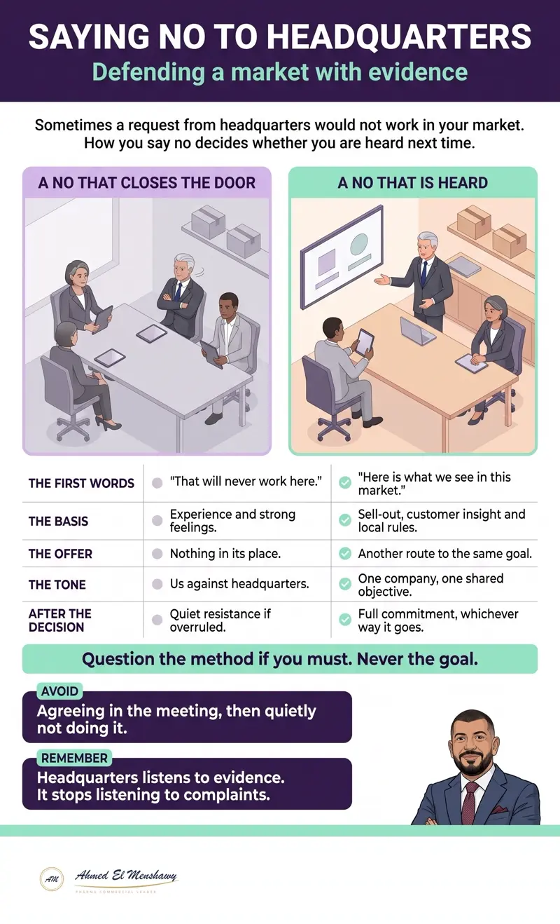 Saying no to headquarters: Defending a market with evidence