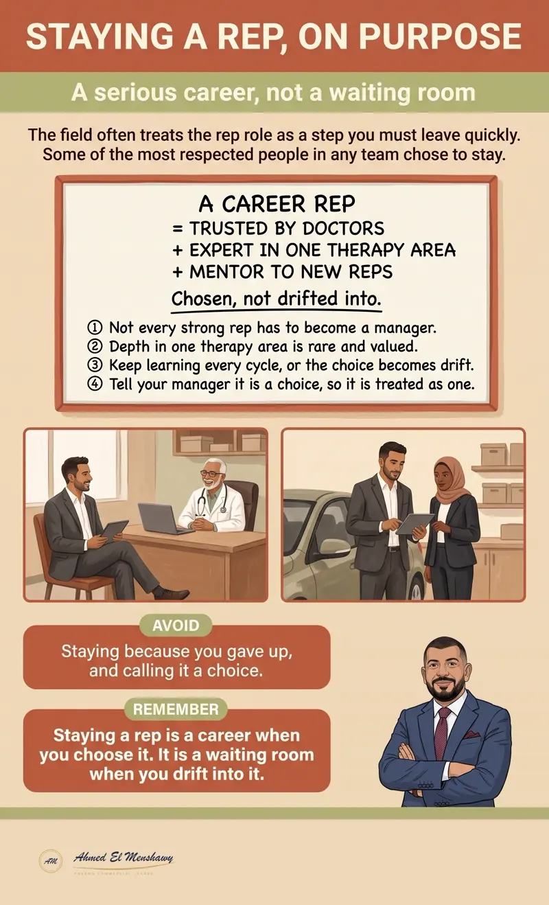 Staying a rep, on purpose: A serious career, not a waiting room