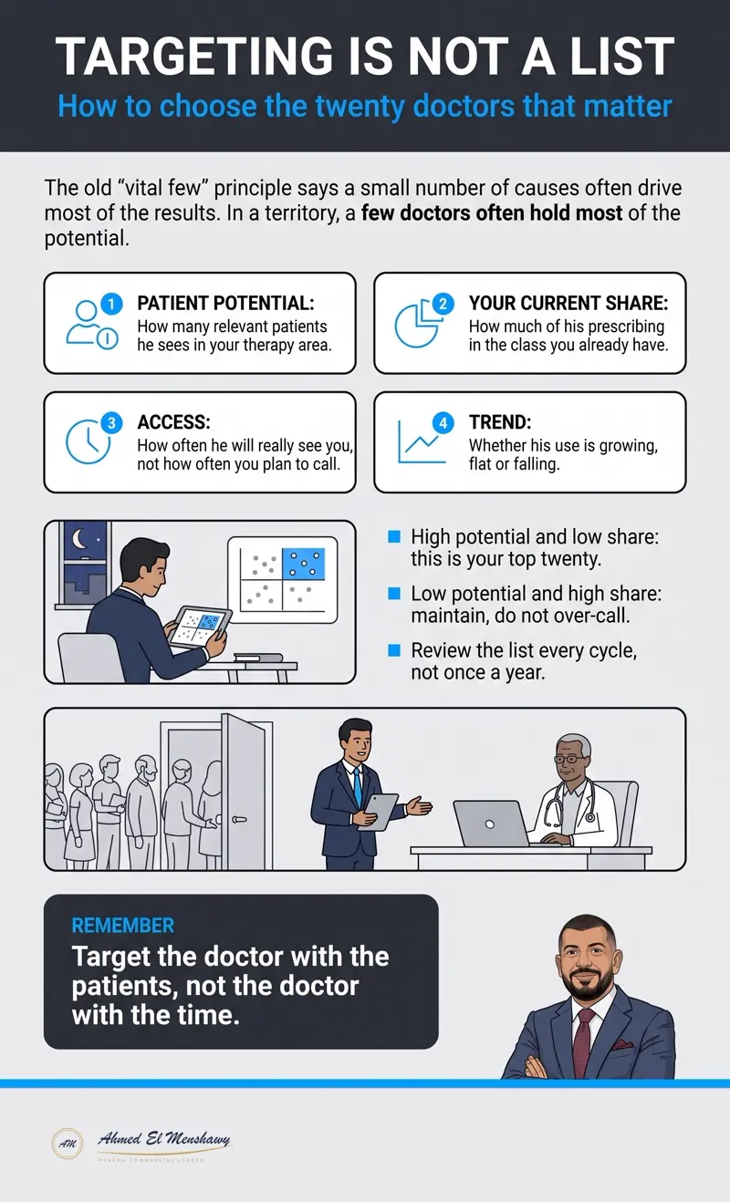 Targeting is not a list: How to choose the twenty doctors that matter