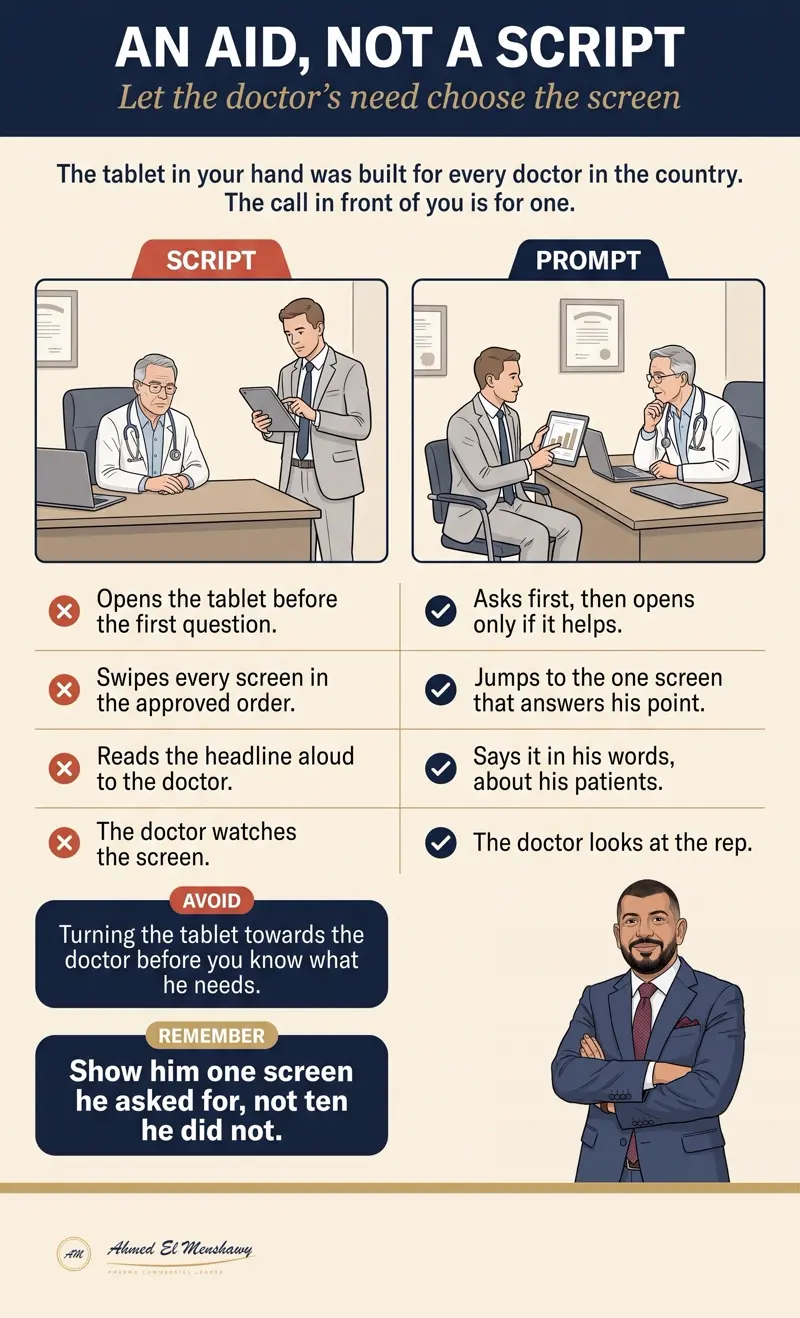 The detail aid is not the call: Let the doctor's need choose the screen
