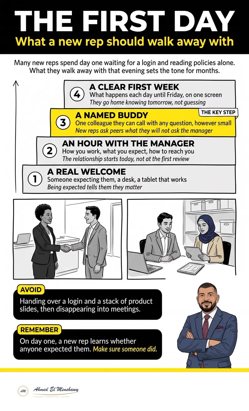 The first day: What a new rep should walk away with