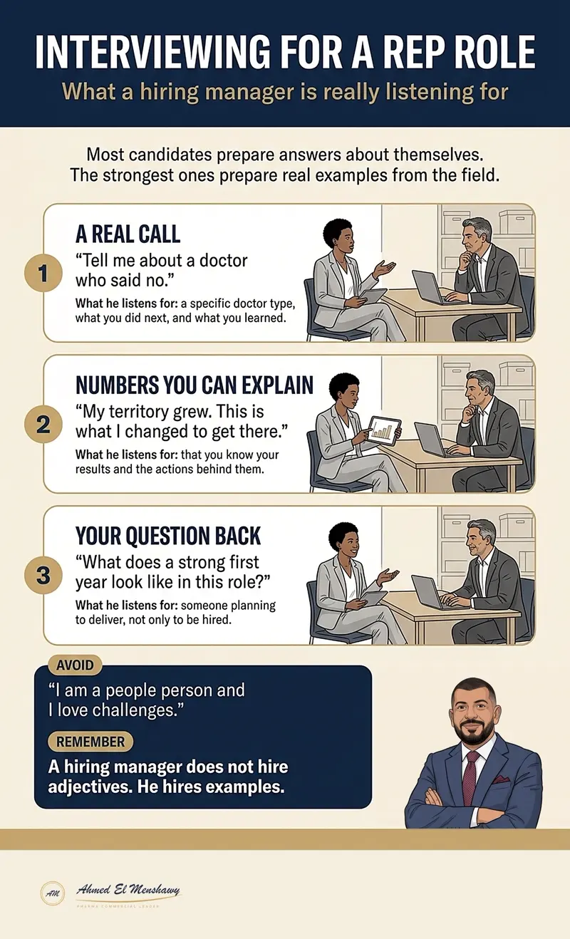 The interview for a rep role: What a hiring manager is really listening for