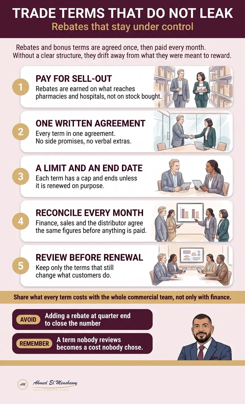 Trade terms that do not leak: Rebates that stay under control